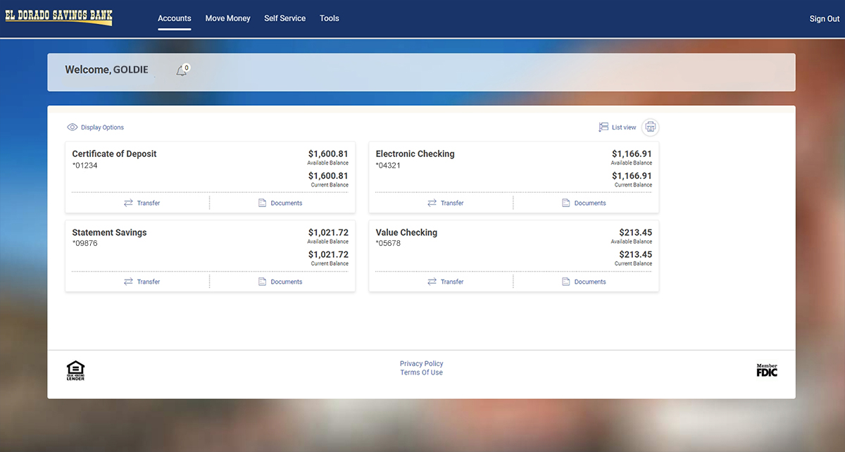 Accounts Overview Accounts Overview